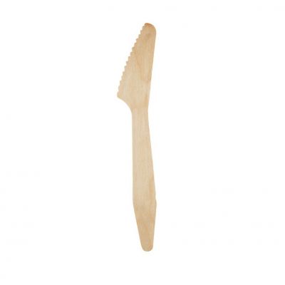 Natural Cutlery Mes FSC hout (18cm) - 100 stuks