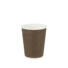 Natural Cups Ripple cup Zwart/Bruin (12oz/360ml) - 25 stuks